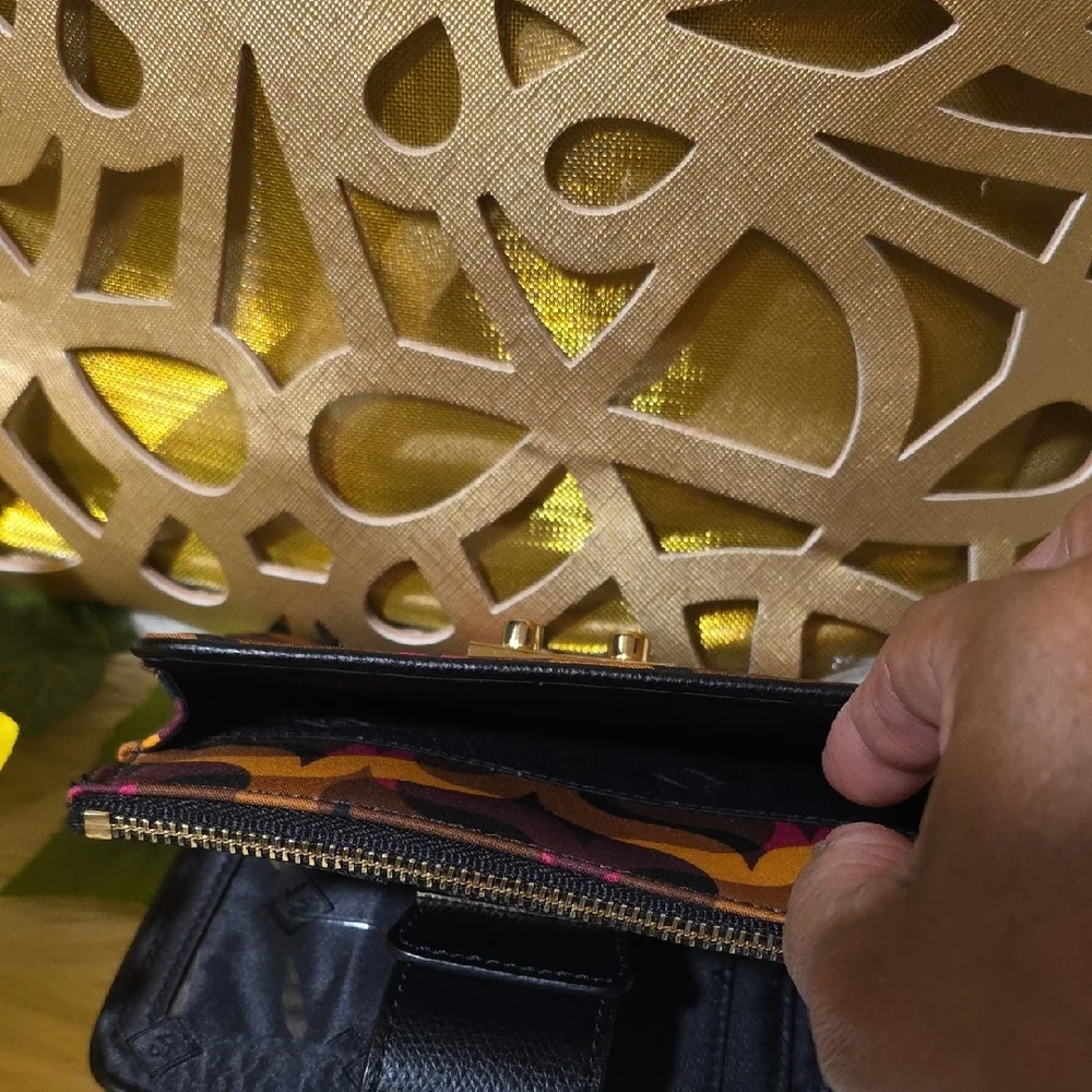 Vera Bradley Black and Brown Patterned Wallet - Picture 6 of 12